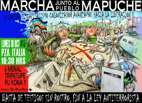 Marcha junto al pueblo mapuche, lunes 10 de octubre a las 11 horas