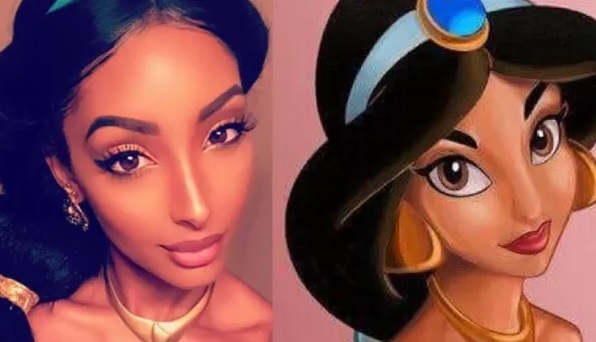 Fotos) Modelo causa sensación en las redes por su impactante parecido a la  princesa Jasmine de Aladdín