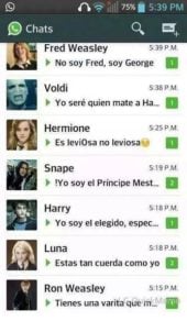 Esto es lo que pasaría si los personajes de Harry Potter tuvieran WhatsApp