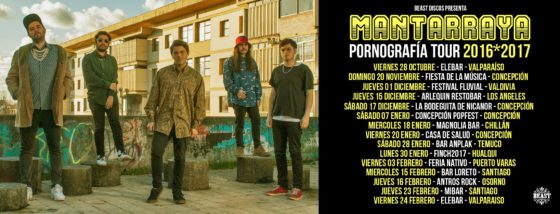 Mantarraya cierra su gira «Pornografía» en Santiago y Valparaíso