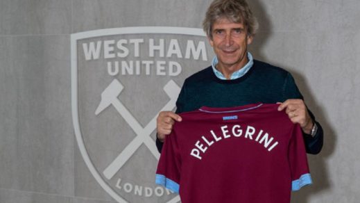 Manuel Pellegrini con el West Ham