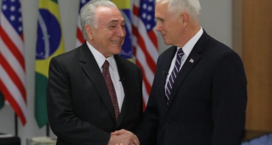 Temer y el vicepresidente estadounidense Mike Pence