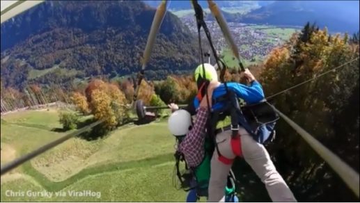 Turista casi muere volando un ala delta