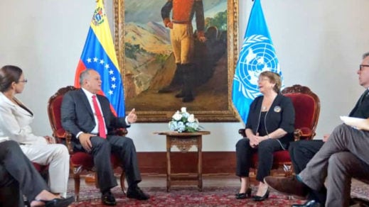 El presidente de Asamblea Constituyente venezolana recibe a Michelle Bachelet en la Casa Amarilla