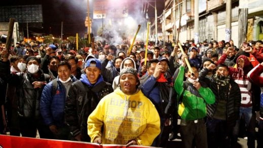 Movimientos indígenas y campesinos de Bolivia salen a las calles en apoyo a Evo Morales