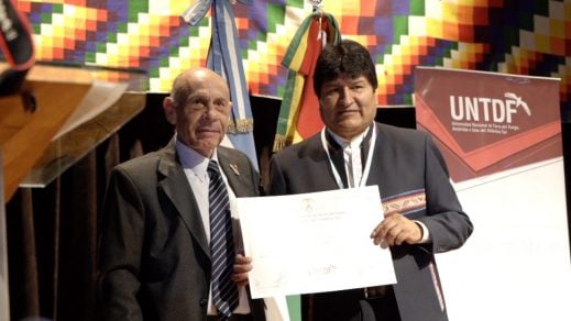 Evo Morales recibe título honorífico, Doctor Honoris Causa en universidad argentina