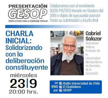 Grupo de Estudios para la Soberanía Popular invita a charla «Solidarizando con la deliberación constituyente»