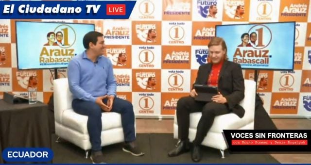 Andrés Arauz, candidato a la presidencia de Ecuador: «El presidente de la República seré yo, Rafael será uno de mis principales asesores»