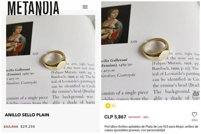 Anillo de la tienda online metanoia a sobreprecio