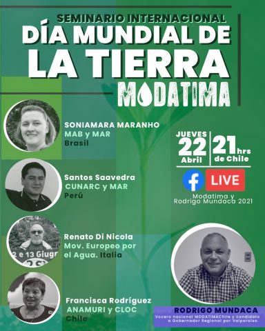 Este jueves se llevará a cabo el Seminario Internacional «Día Mundial de la Tierra Modatima»