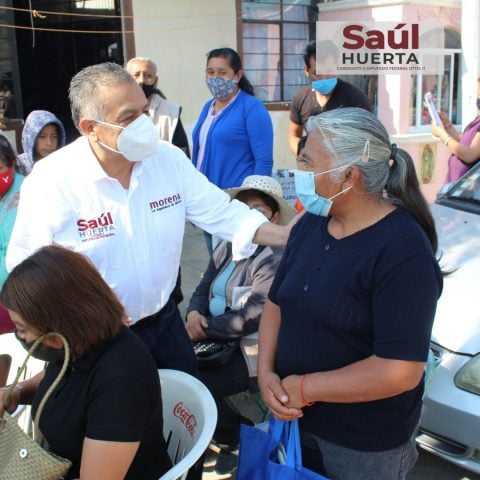 El ahora excandidato Saúl Huerta en campaña, antes de renunciar a la candidatura