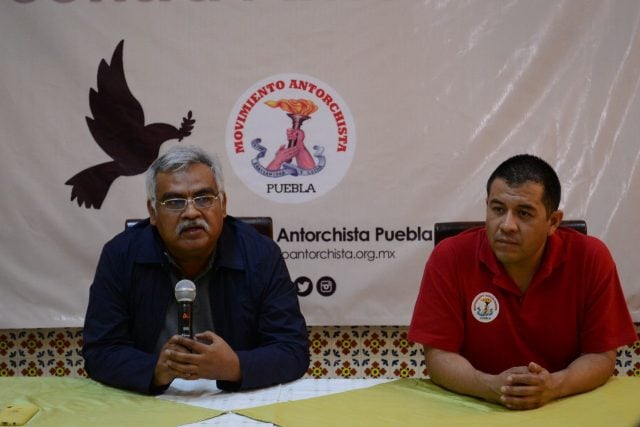 Antorcha Campesina anunciando sobre la denuncia tras atentado