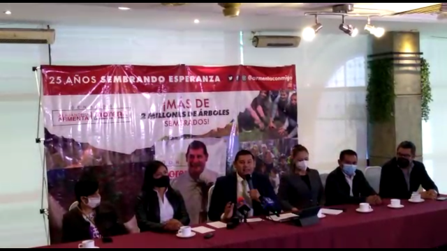 Alejandro Armenta en conferencia de prensa