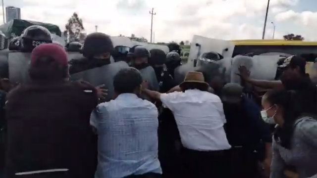 Manifestación en San Andrés Cholula