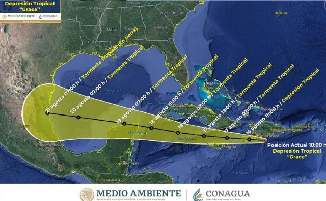 Depresión tropical «Grace» tocará costas de Yucatán