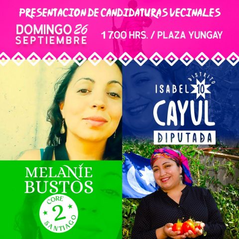 Isabel Cayul y Melanie Bustos lanzarán sus candidaturas con actividad vecinal en Barrio Yungay