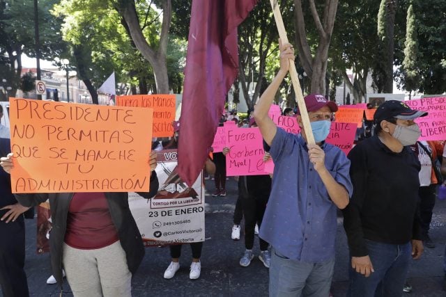 Exigen manifestantes respeto a resultados de comicios en La Libertad