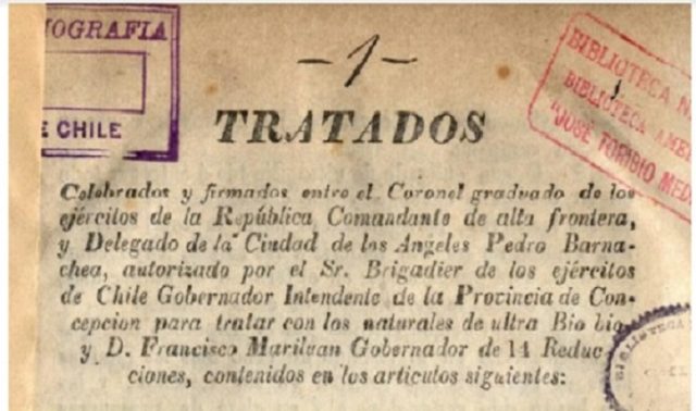 El tratado de Tapihue señalado en la cuenta pública presidencial este 1° de junio