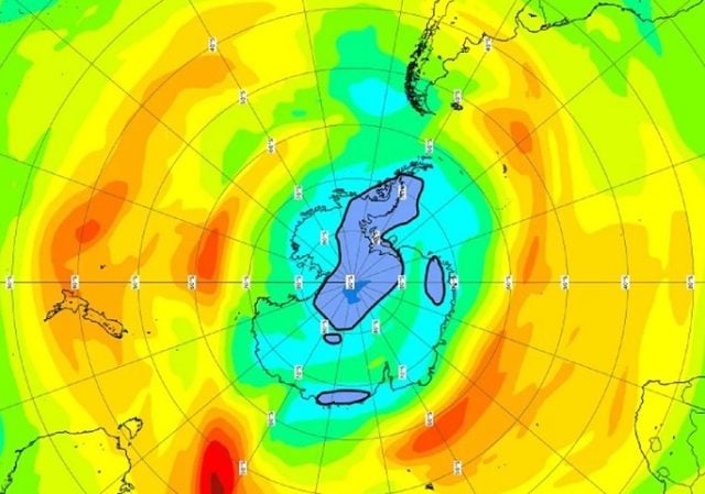 Agujero de ozono sobre la Antártica comenzó a crecer este mes de agosto