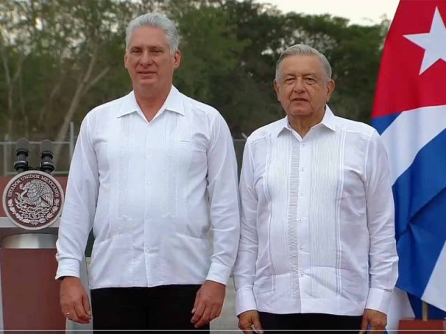 AMLO recibe al presidente de Cuba Miguel Díaz-Canel en Campeche