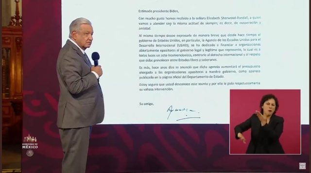 AMLO envía carta a Biden por financiamiento a organizaciones opositoras