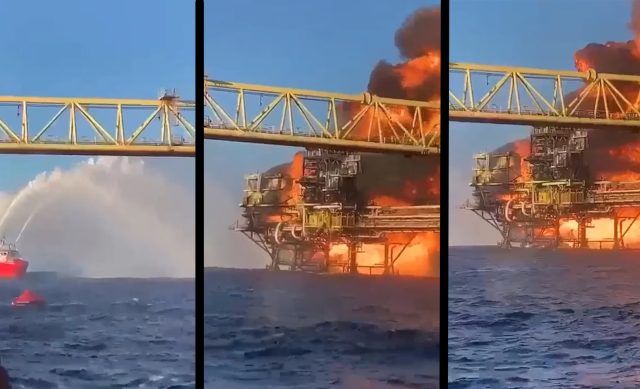 Incendio en plataforma de Pemex escasearía gas en el sureste