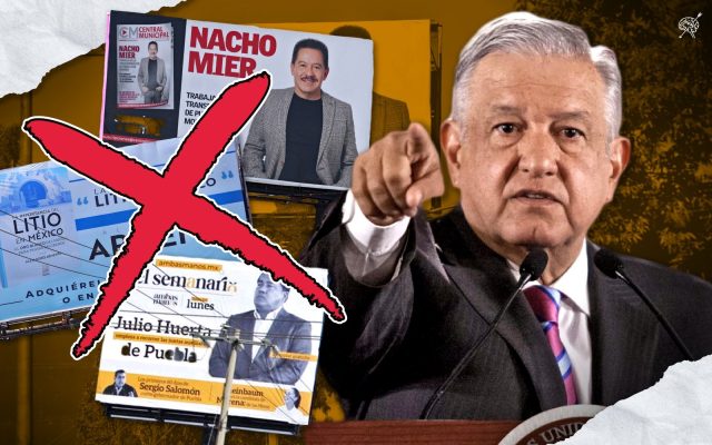 AMLO reprueba a los aspirantes poblanos por uso de espectaculares