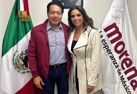 Olivia Salomón se reúne con Mario Delgado, líder nacional de Morena