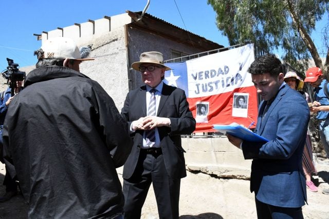 Ministro Hormazábal encabezó reconstitución de escena por asesinato de minero José Espejo ocurrido en 1976