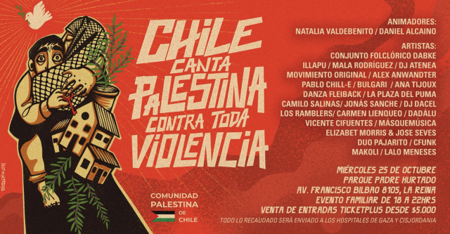 Chile canta Palestina contra toda violencia: Artistas en Festival solidario con las víctimas en Gaza