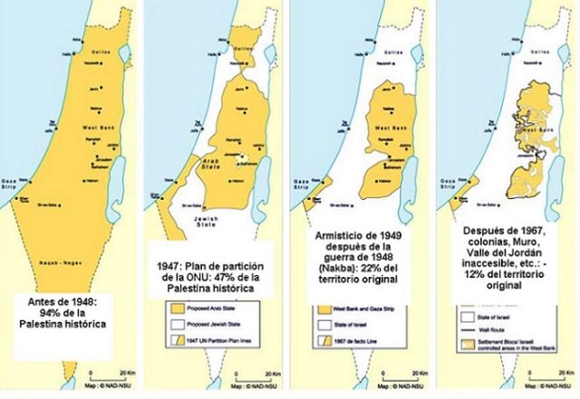 Impresionantes imágenes sobre la pérdida del territorio de Palestina: 75 años de despojo y ocupación de Israel