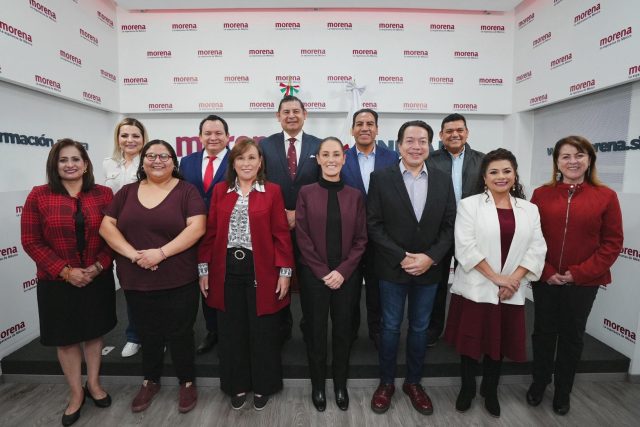 Sheinbaum, Delgado y Armenta, en reunión con virtuales candidatos estatales