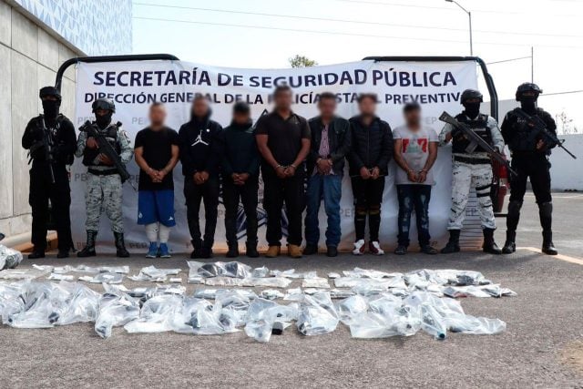 Operativo en Sanctorum deja 9 detenidos; incautan armas y droga