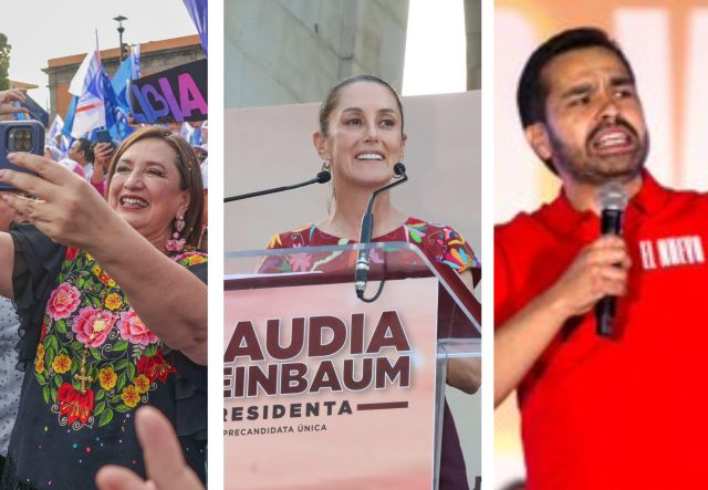 Sheinbaum, Gálvez y Máynez, cierran precampañas en México