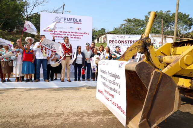 Salomón Céspedes inicia rehabilitación de carreteras en tres municipios poblanos