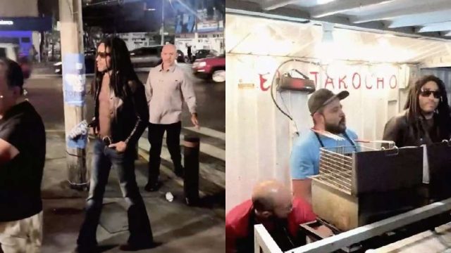 Lenny Kravitz disfruta de hamburguesas en puesto callejero de la CDMX