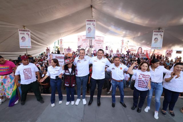 Armenta promete un gobierno humano, en San Francisco Totimehuacan