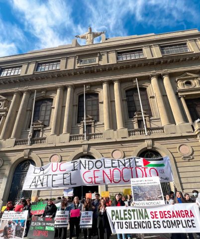 Universitarios chilenos y de América Latina se suman a ola mundial contra el genocidio en Palestina