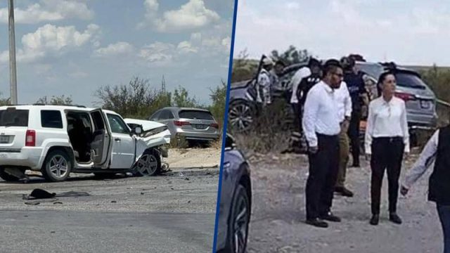 Equipo de Sheinbaum sufre accidente en carretera de Coahuila; muere una persona