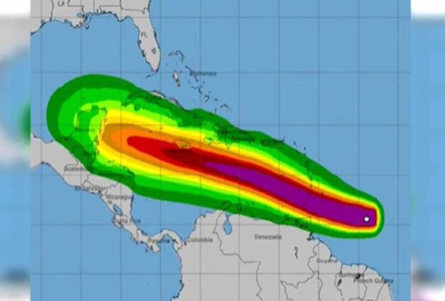 Huracán Beryl es categoría 4, ¿cuál es su trayectoria?