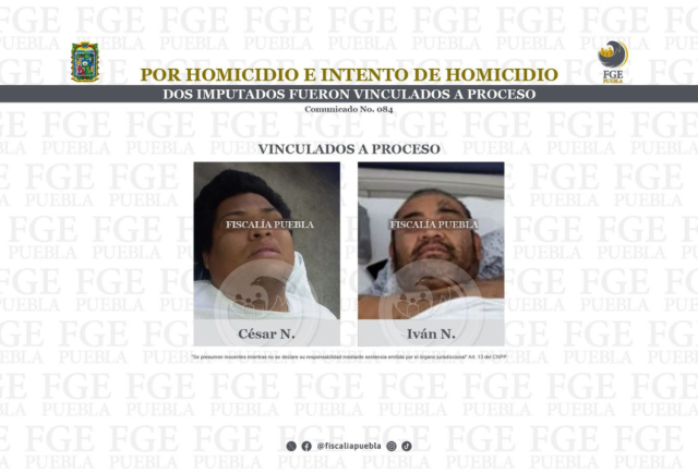 Vinculan a 2 por homicidio y tentativa de homicidio en Coronango