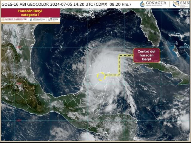 Huracán ‘Beryl’ se debilita a categoría 1 tras impactar Quintana Roo