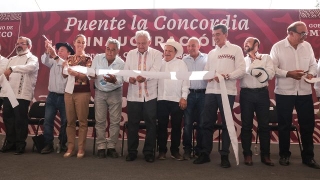 AMLO inaugura puente La Concordia, “es un compromiso cumplido”