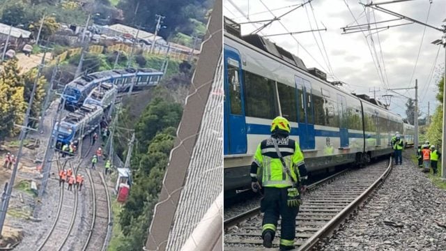 Descarrilamiento de tren en Valparaíso obligó a evacuar de emergencia a más de 80 pasajeros