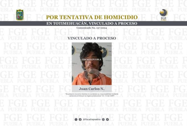 Detienen a hombre por intento de homicidio en Totimehuacán