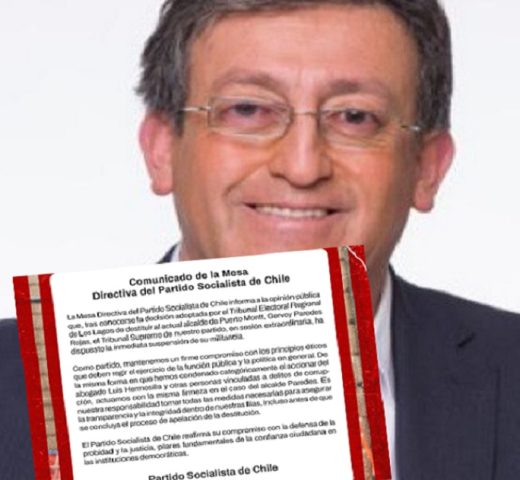 Partido Socialista quita el piso a alcalde destituido de Puerto Montt y suspende su militancia