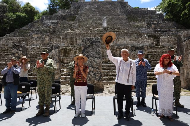 AMLO y Sheinbaum inauguran el Museo de Sitio de Calakmul en Campeche, «recuperamos la memoria»