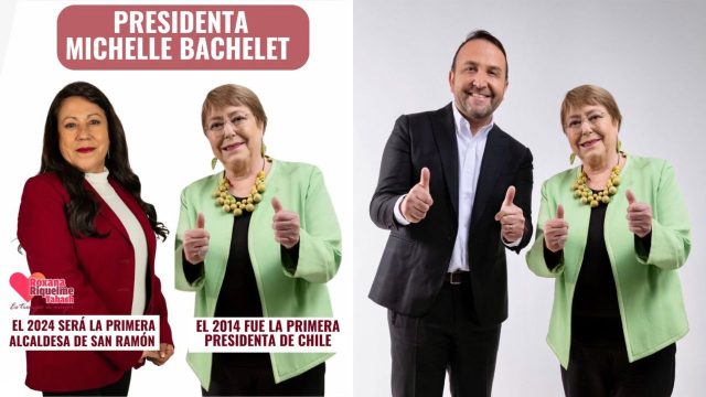 Candidata a alcaldesa de San Ramón editó foto para aparecer junto a Michelle Bachelet