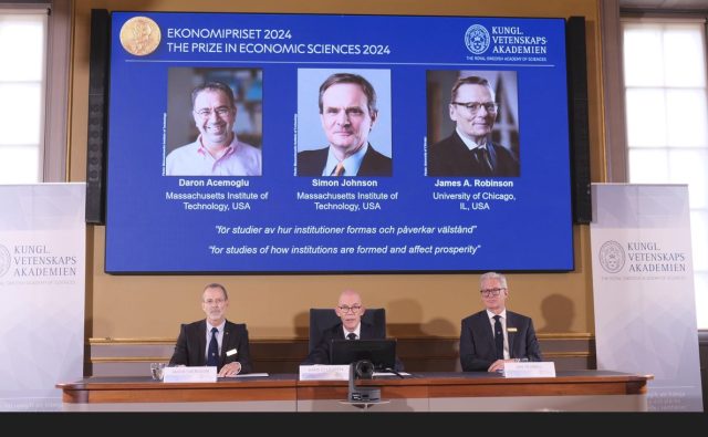 Análisis estadounidense sobre formación de instituciones y prosperidad gana Nobel de Economía 2024