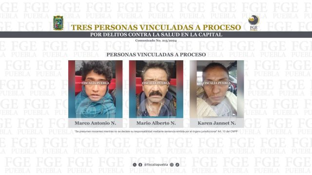 Fiscalía de Puebla vincula a proceso a tres personas detenidas en cateo en la capital